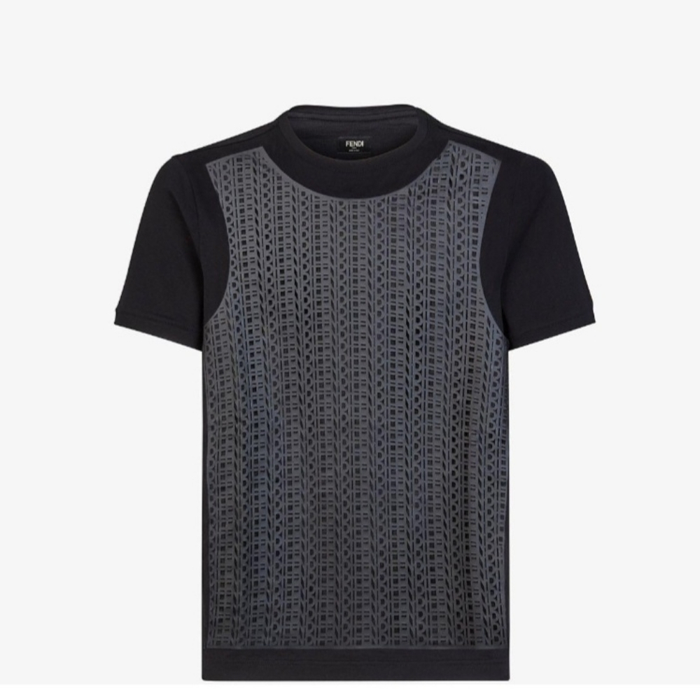 Fendi T-shirt Black knit t-shirt Men's Size L
